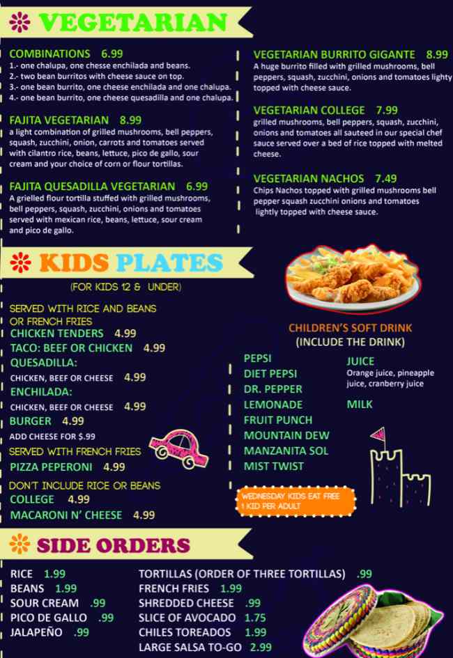Page 7 of menu, Casa Catrina Mexican Conway, AR